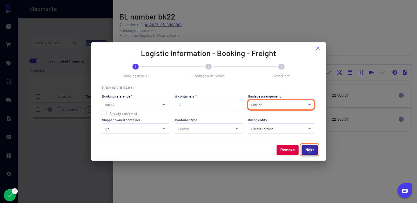 Fill in the details and click "Next"
