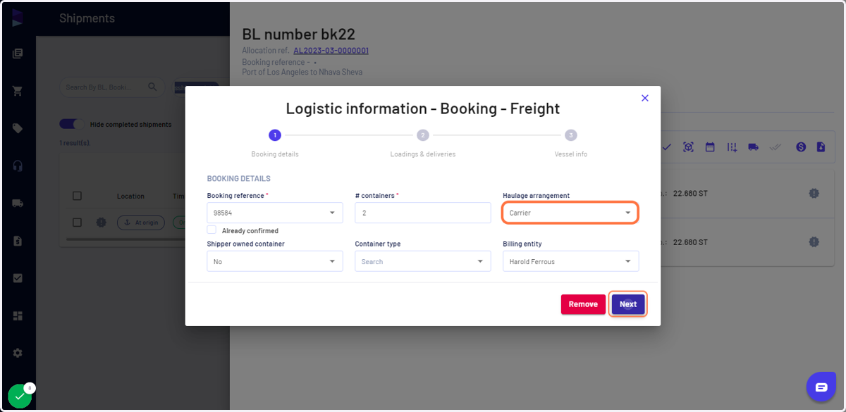 Fill in the details and click "Next"