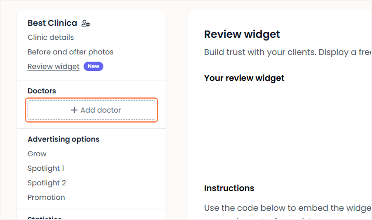 Click on ‘Add Doctor’. Klik op ‘Arts toevoegen’.