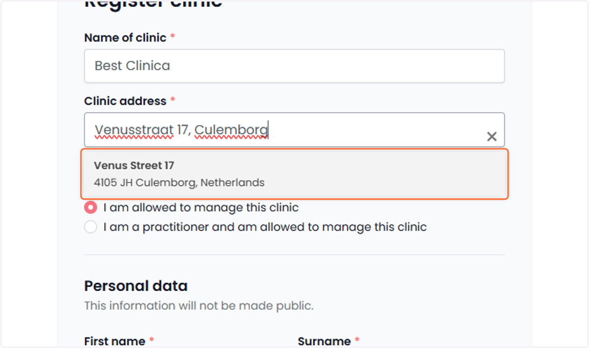 For the clinic address Klik op het kliniekadres.