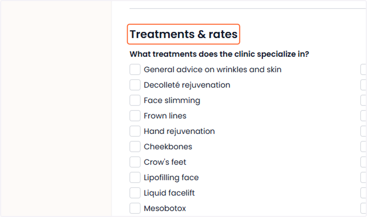For treatments and pricing Voor behandelingen en tarieven