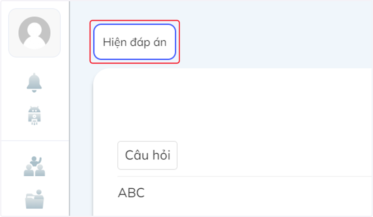 Nhấn chọn "Hiện đáp án" để kiểm tra đáp án