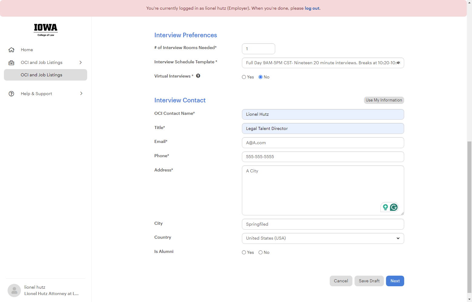 Complete Interview Contact