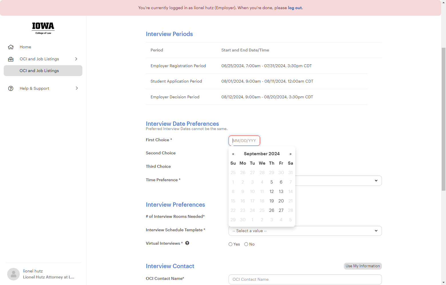 Choose any of the available September Dates