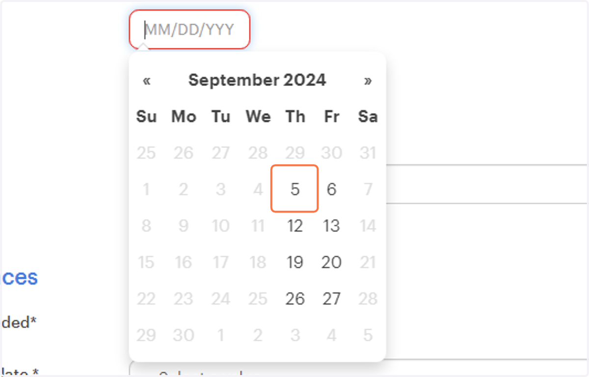 Choose any of the available September Dates