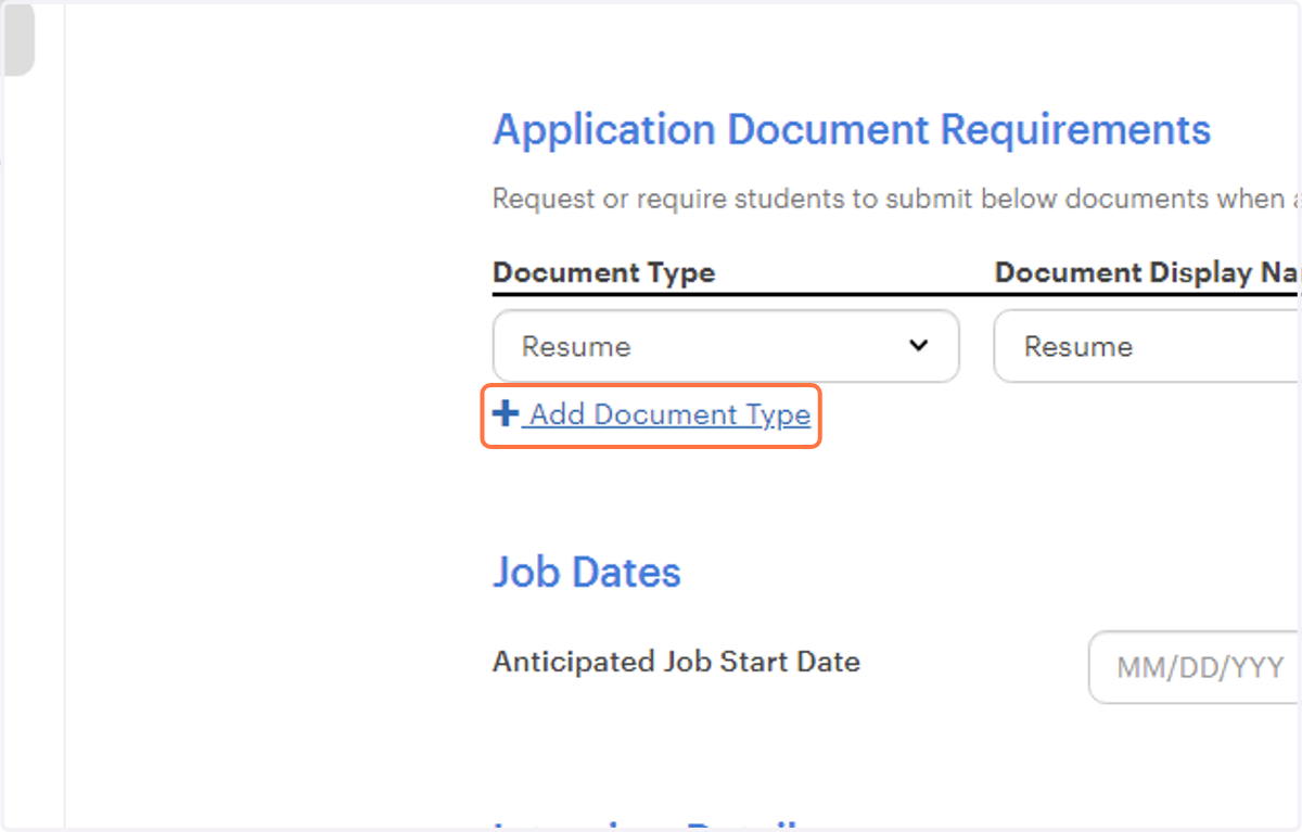 Add any documents requested