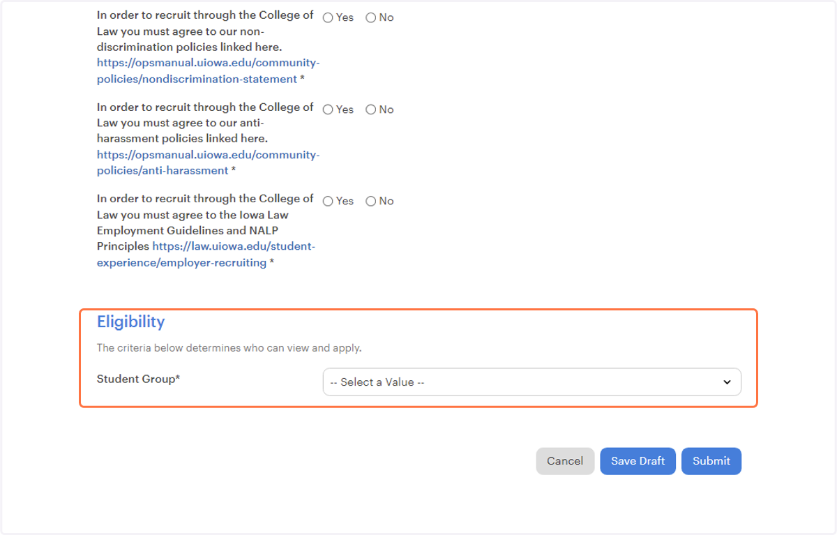 Click on Create Job Posting…