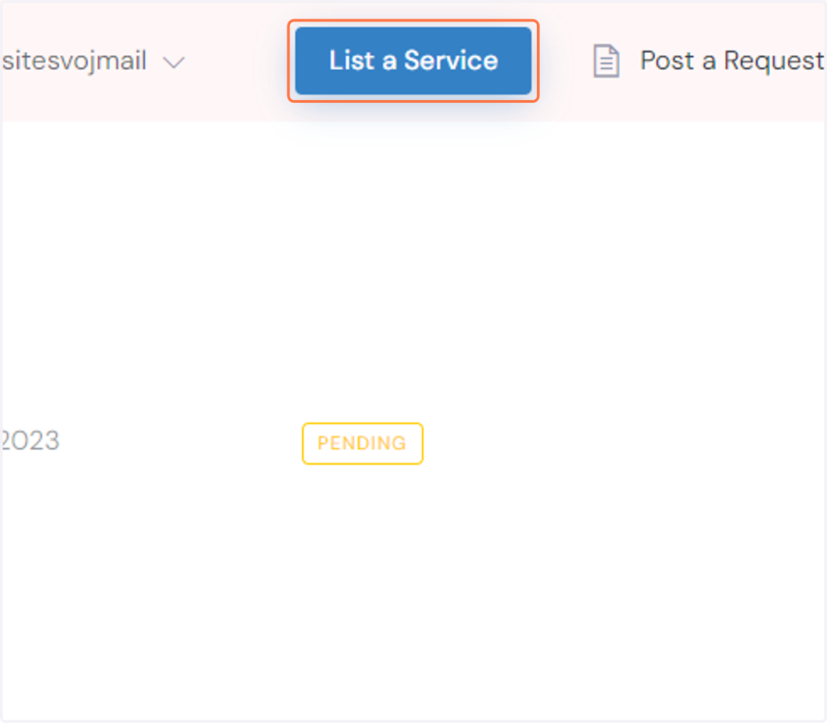 Click on List a Service