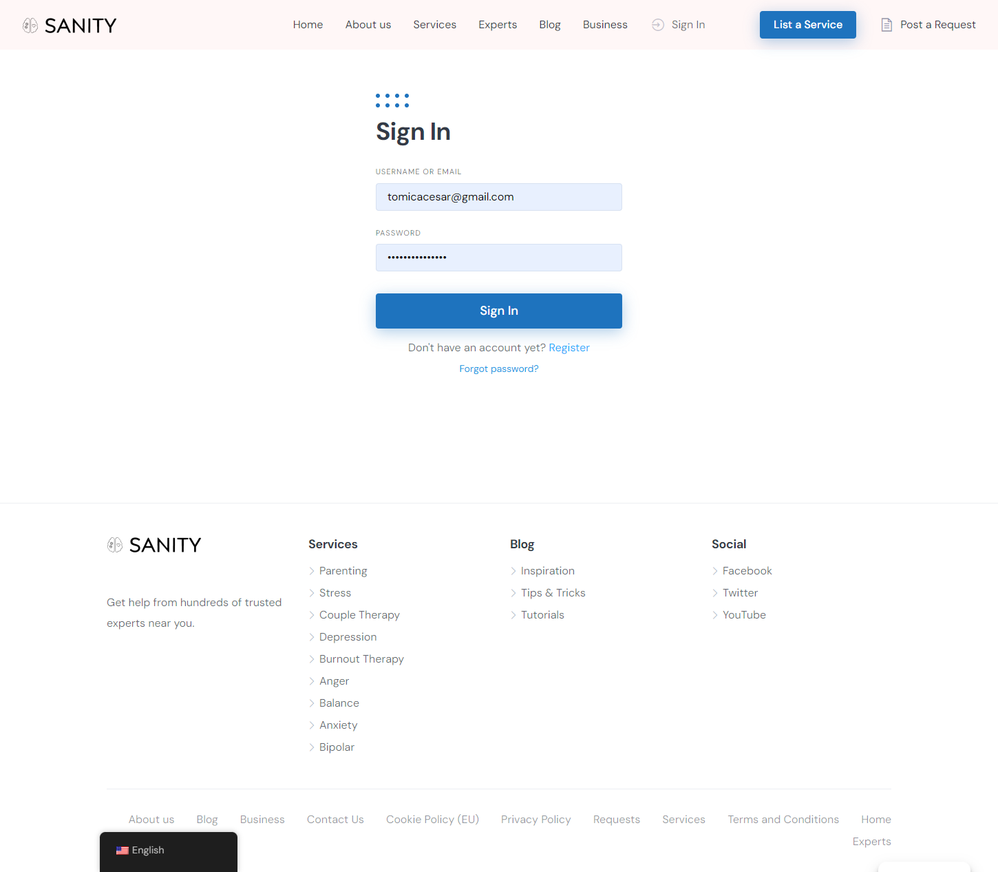 Click on Register