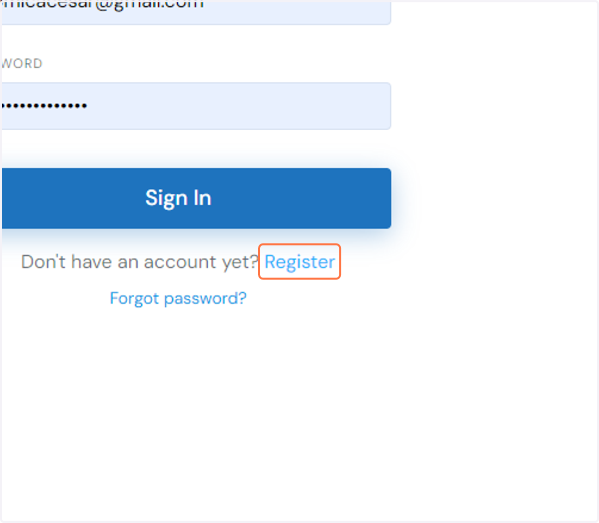 Click on Register
