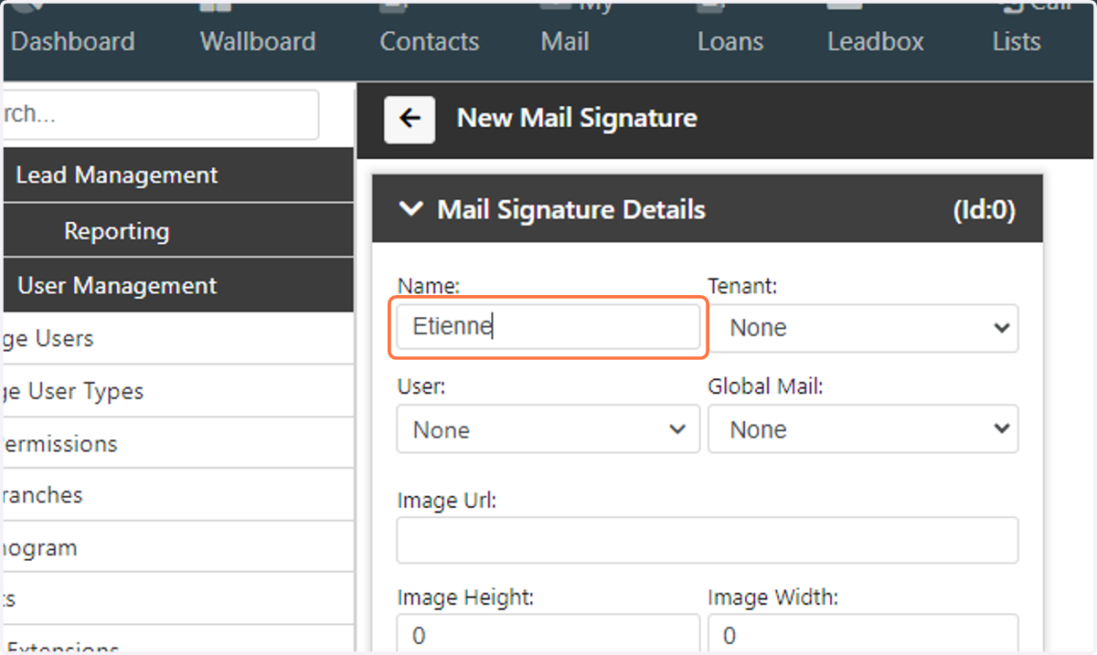 Enter a Name for the signature