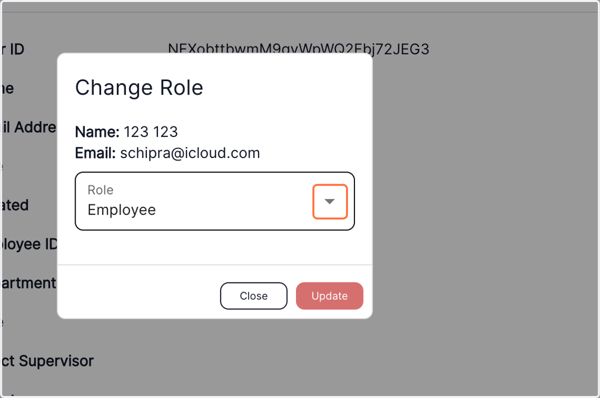 Click on the dropdown menu to assign the role