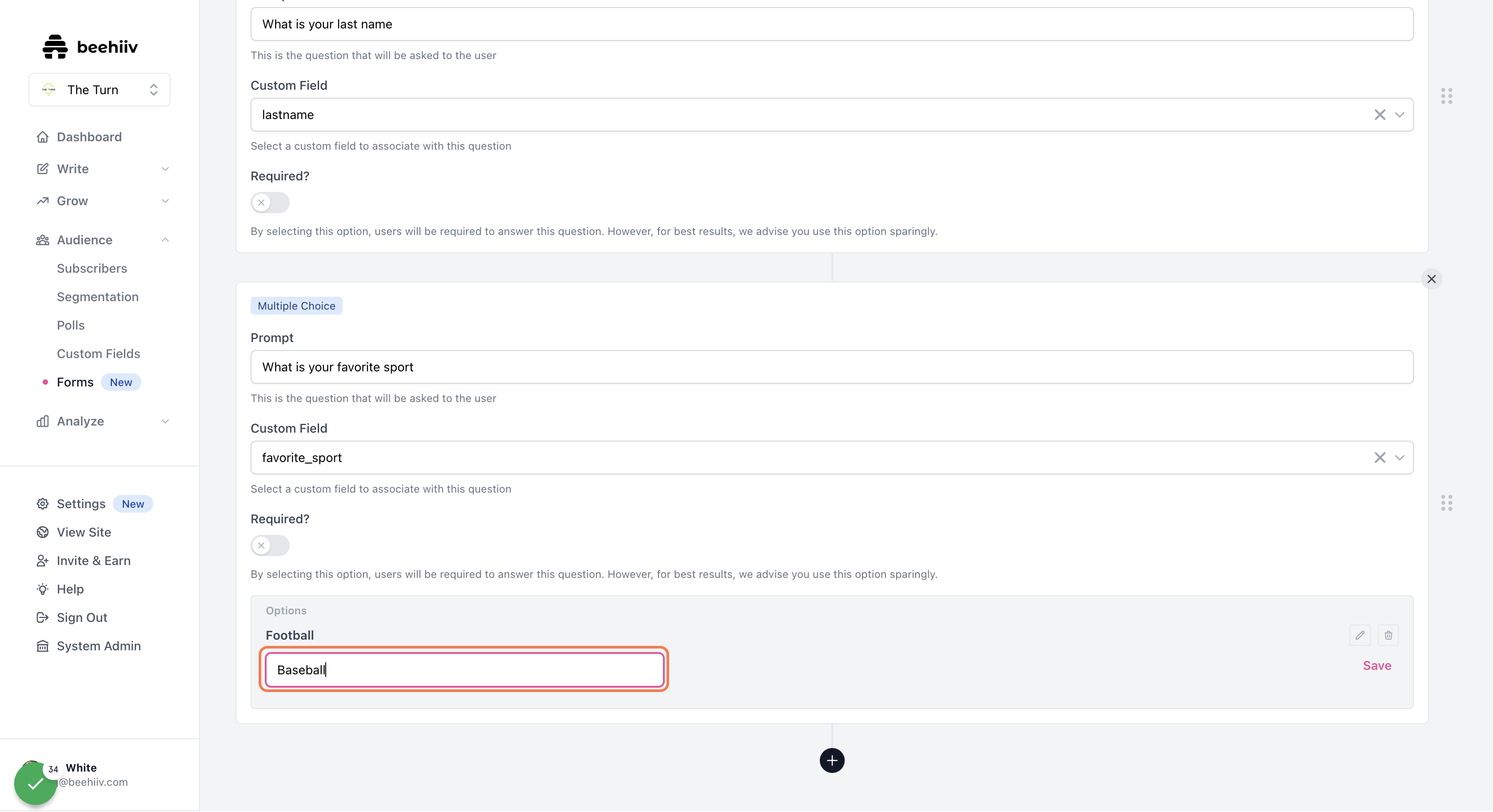 Repeat this process for each of your question's responses