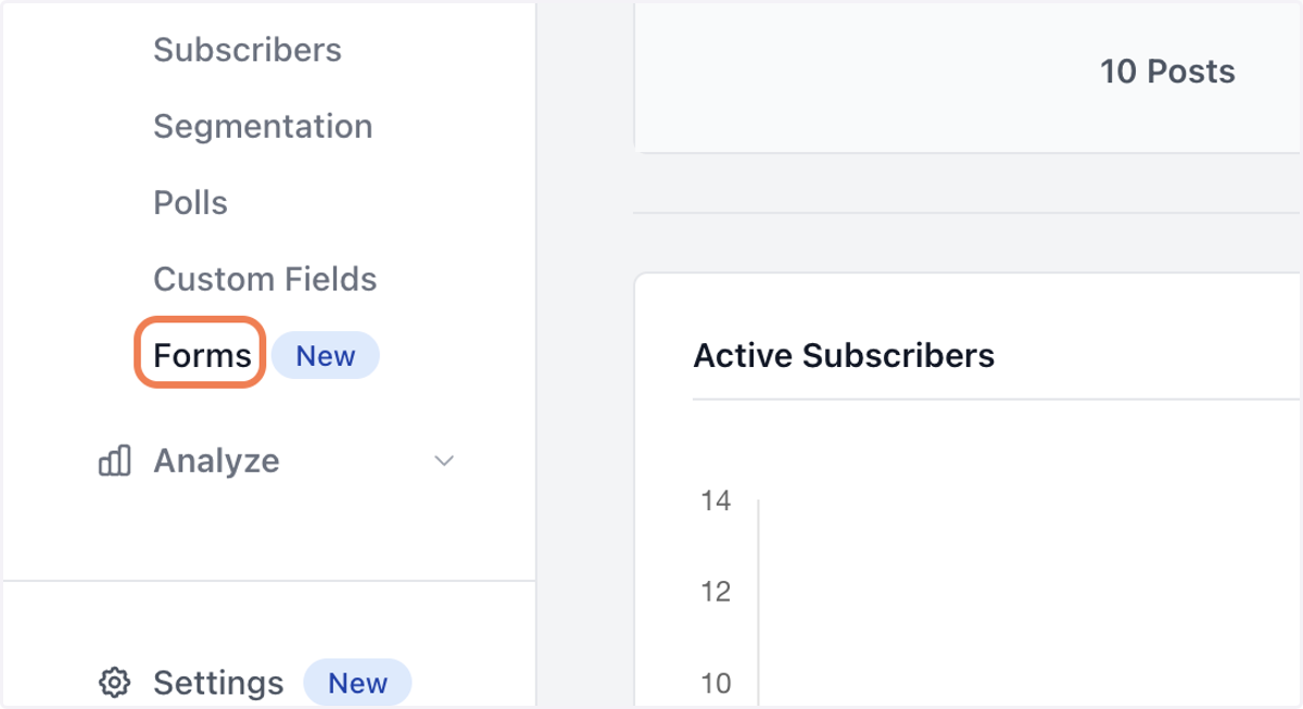 Click on Forms