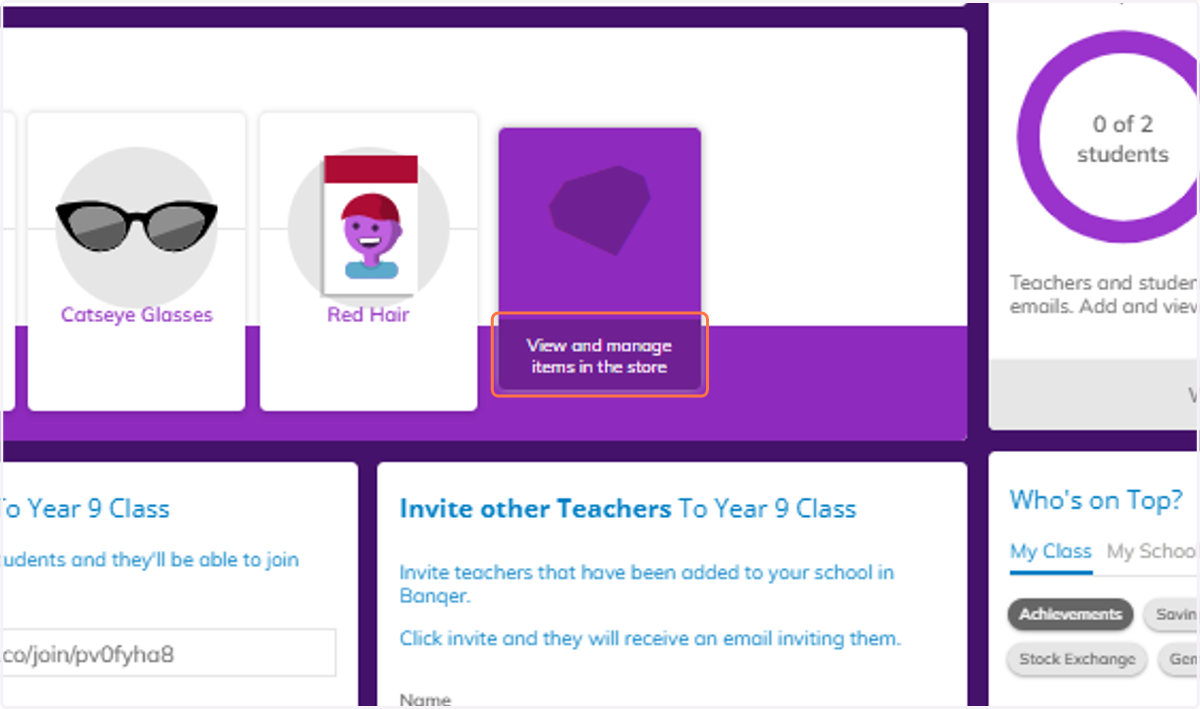 Click on View and manage items in the store