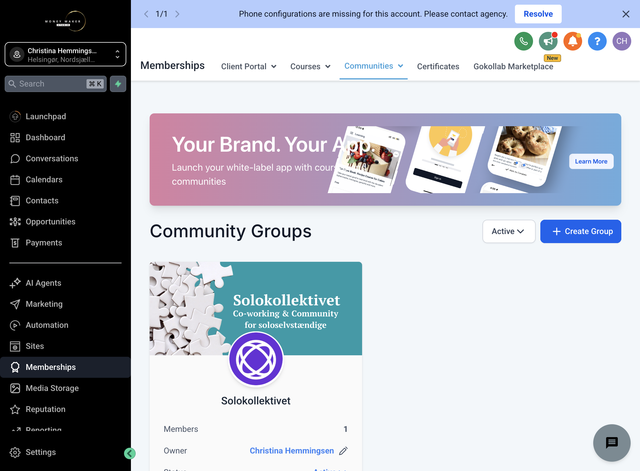 Klik på "Create Group"