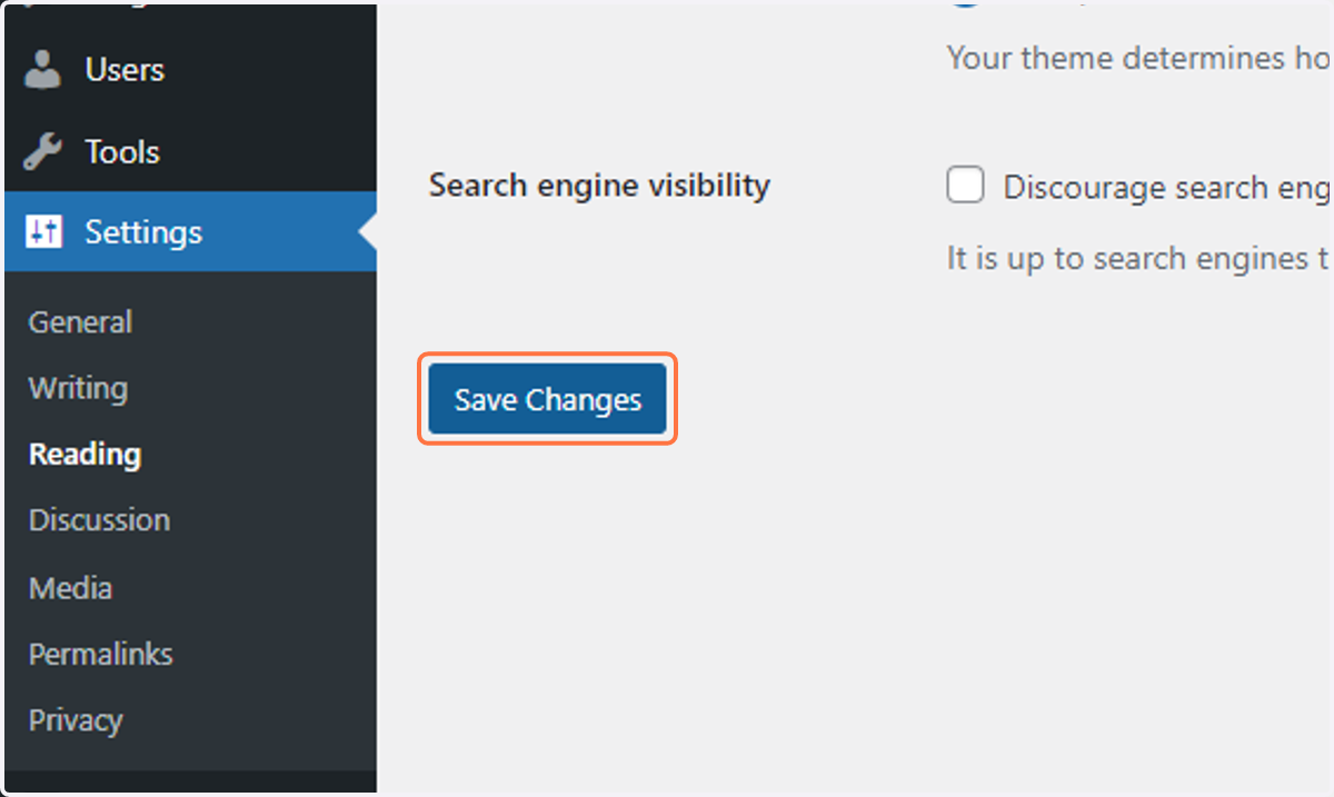 Click on Save Changes