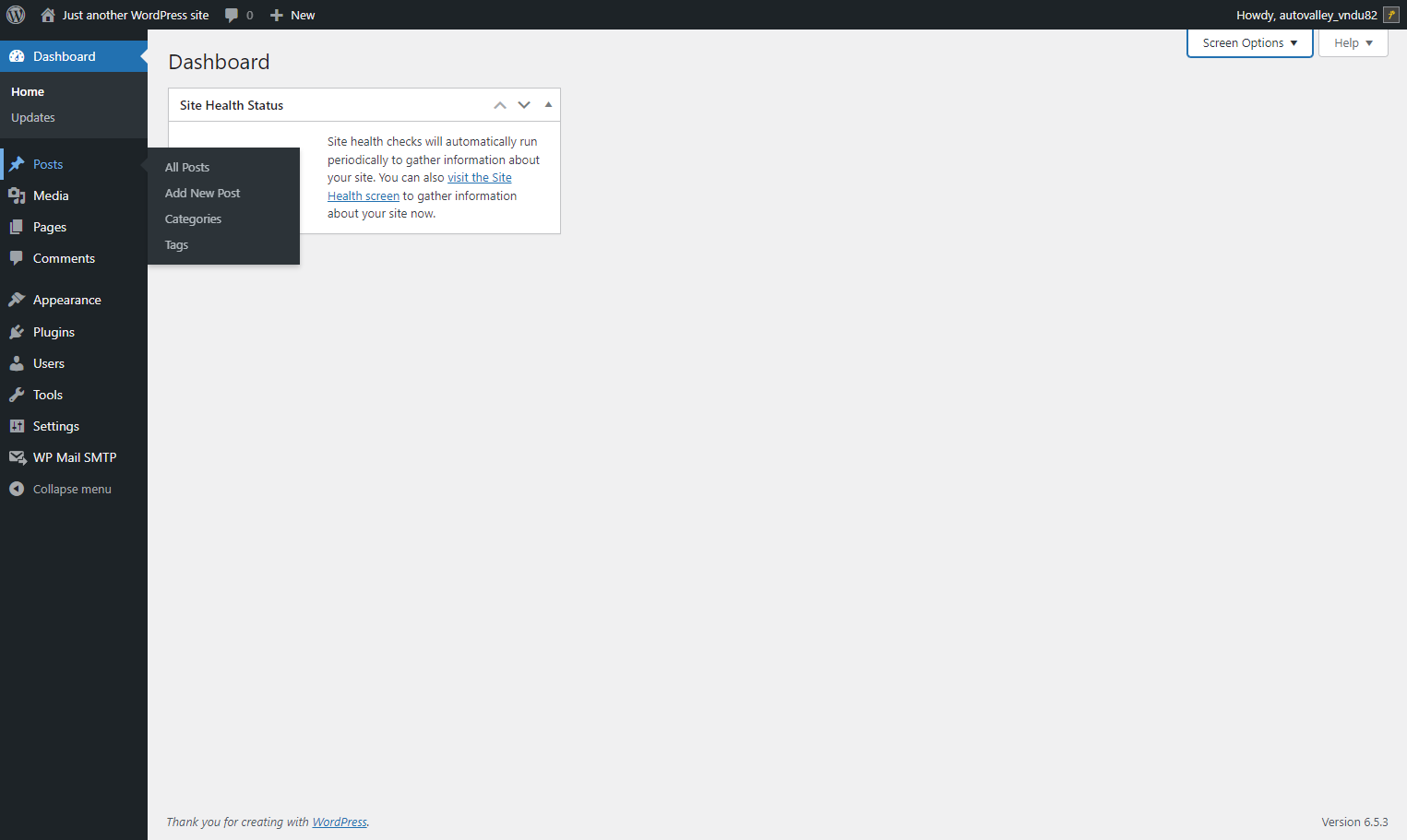 Click on "Posts" in the Main menu
