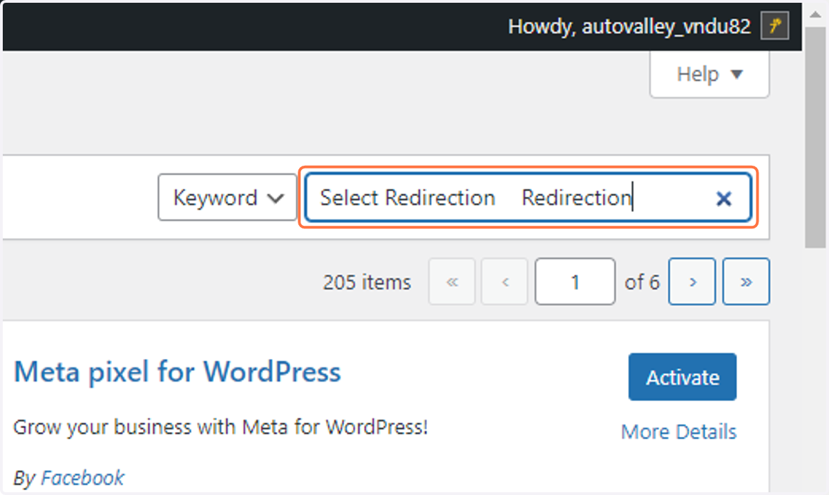 In the search bar type "Redirection"