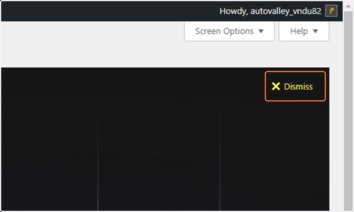 Click on Dismiss