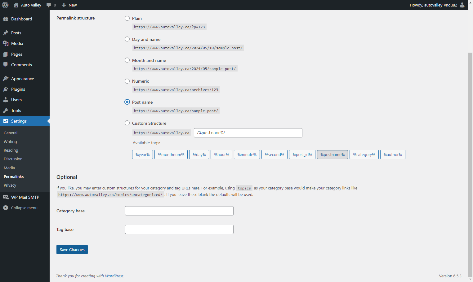 Click on Save Changes