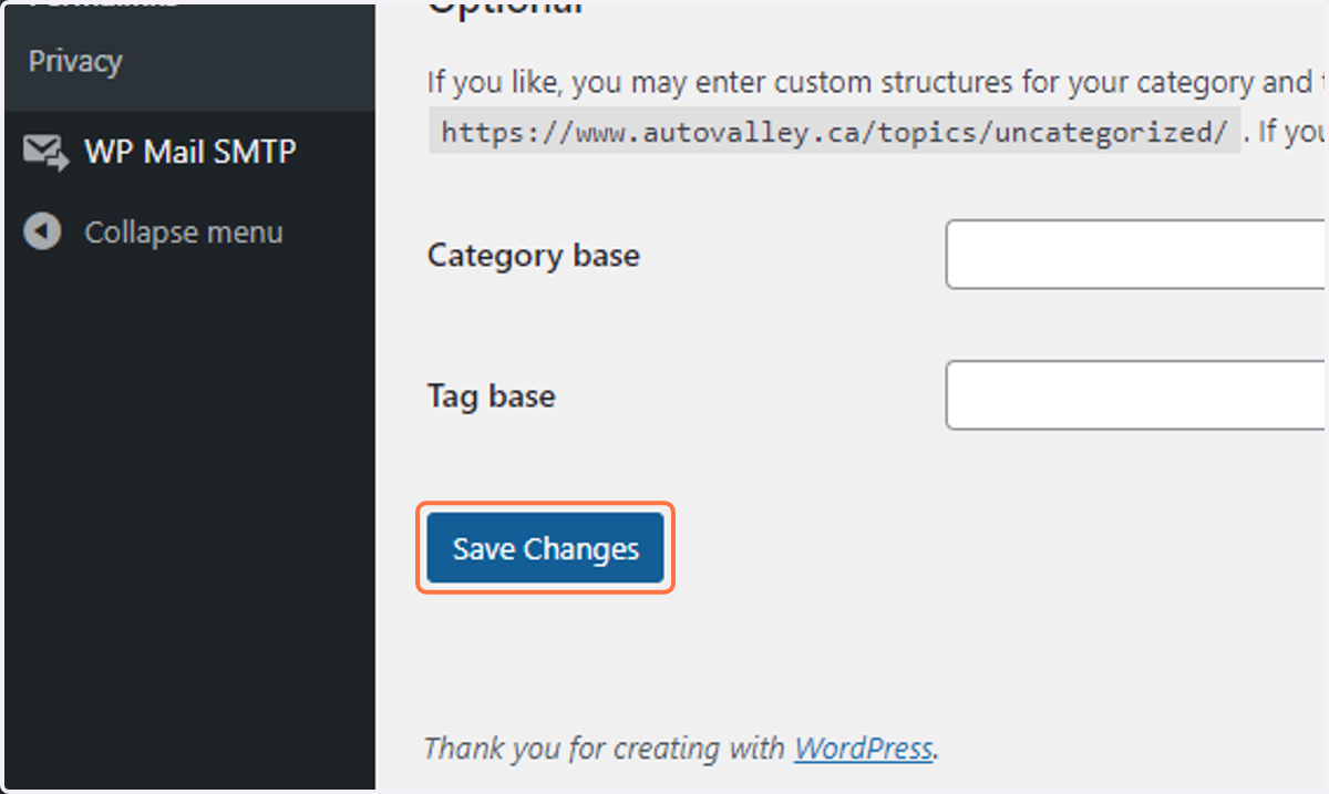 Click on Save Changes
