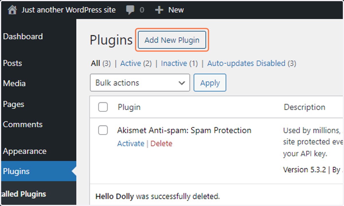 Click on Add New Plugin