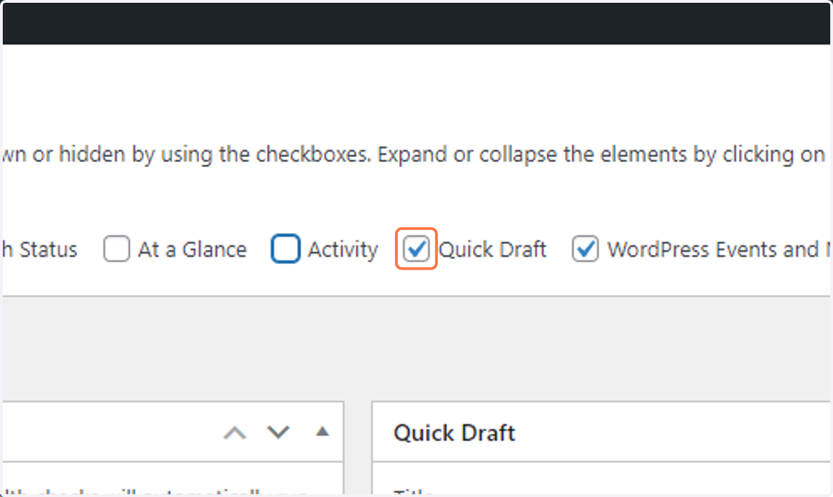 Uncheck Quick Draft