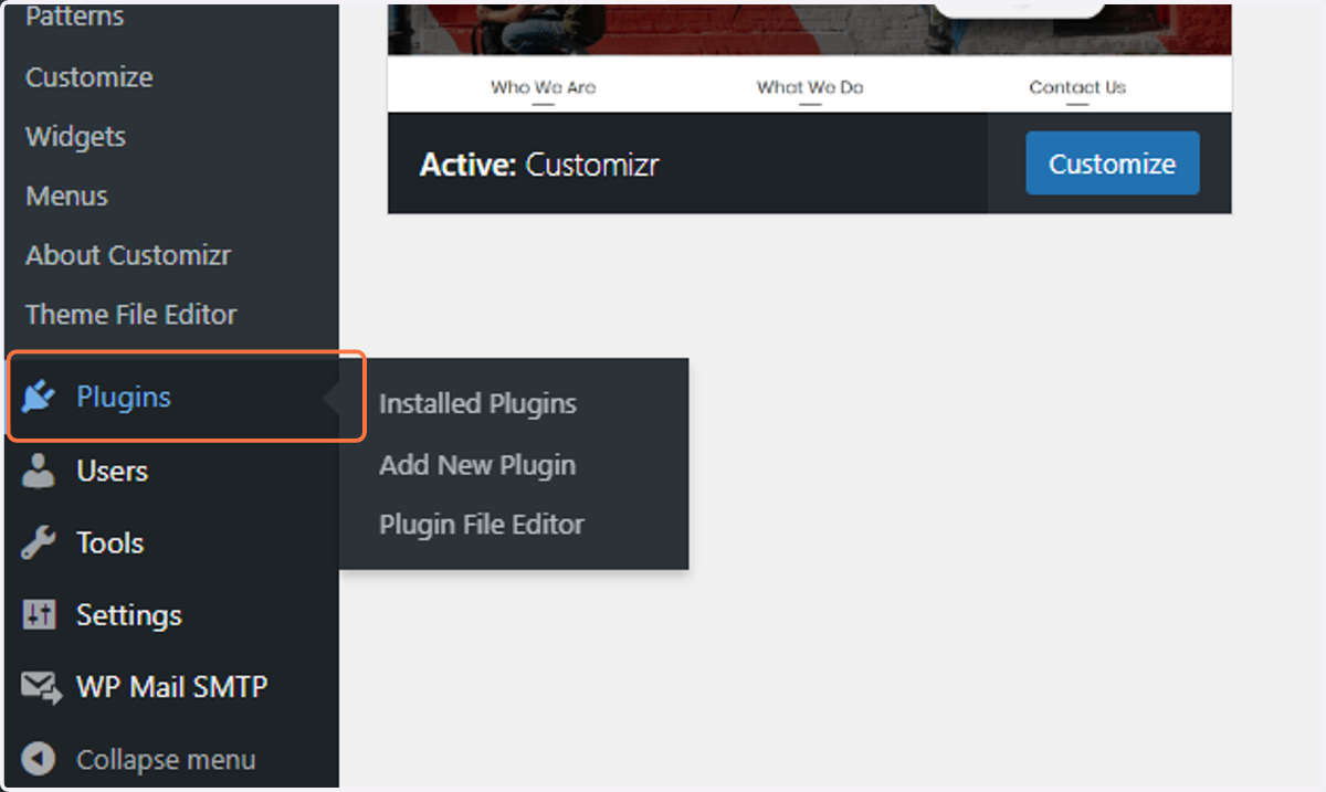 Click on "Plugins" in the Main menu
