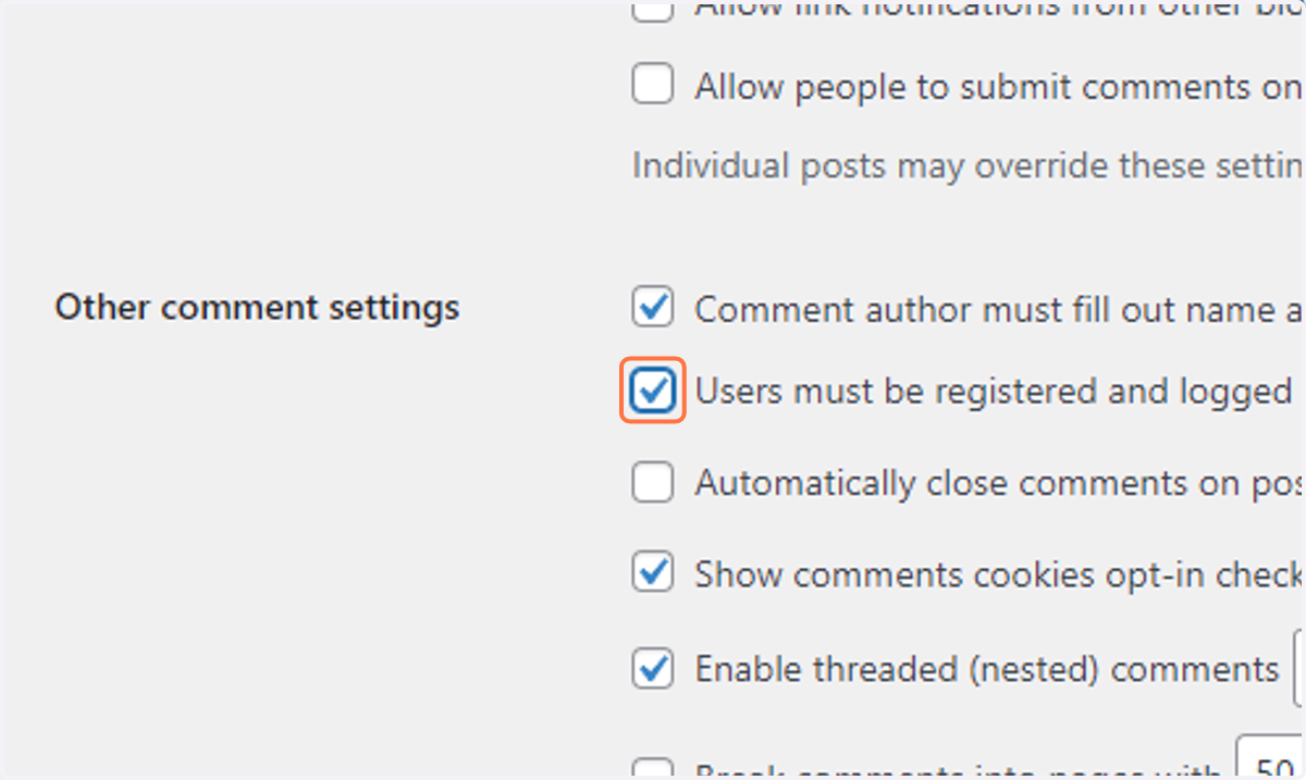 Check Users must be registered and logged in to comment
