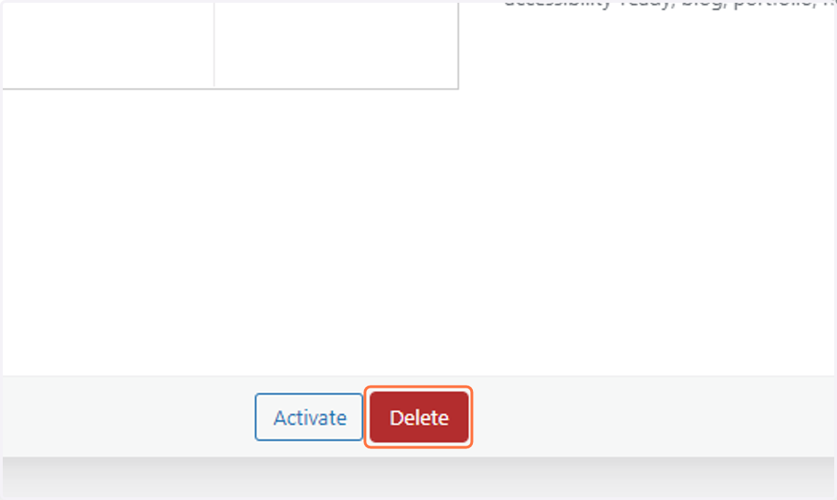 Click on Delete to remvoe this theme too
