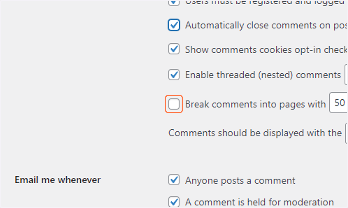 Check Break comments into pages with