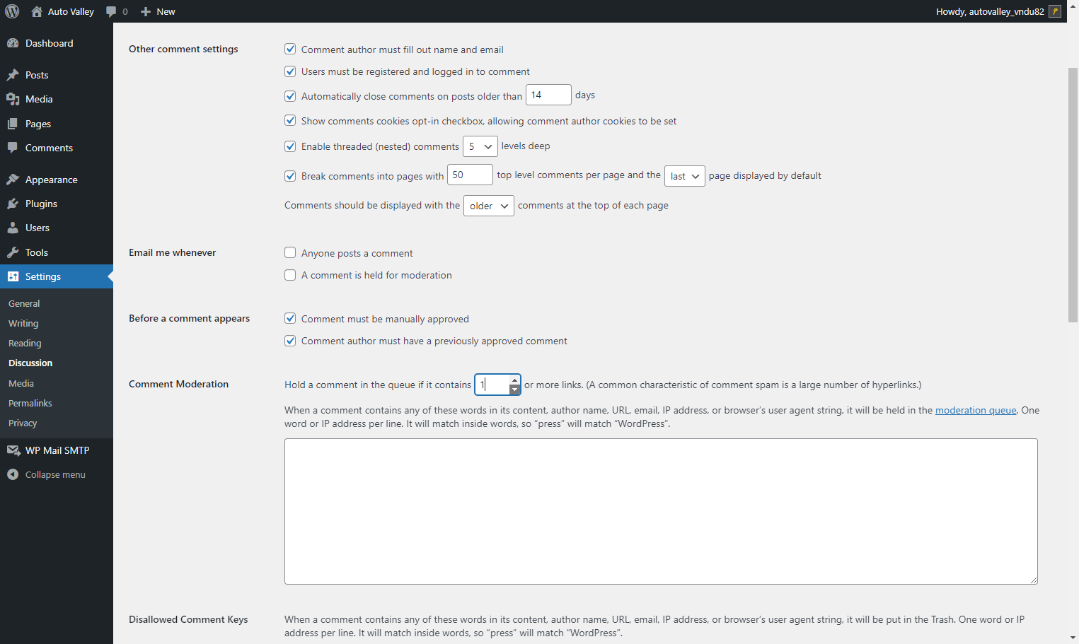 Change the number of acceptable links to "1"