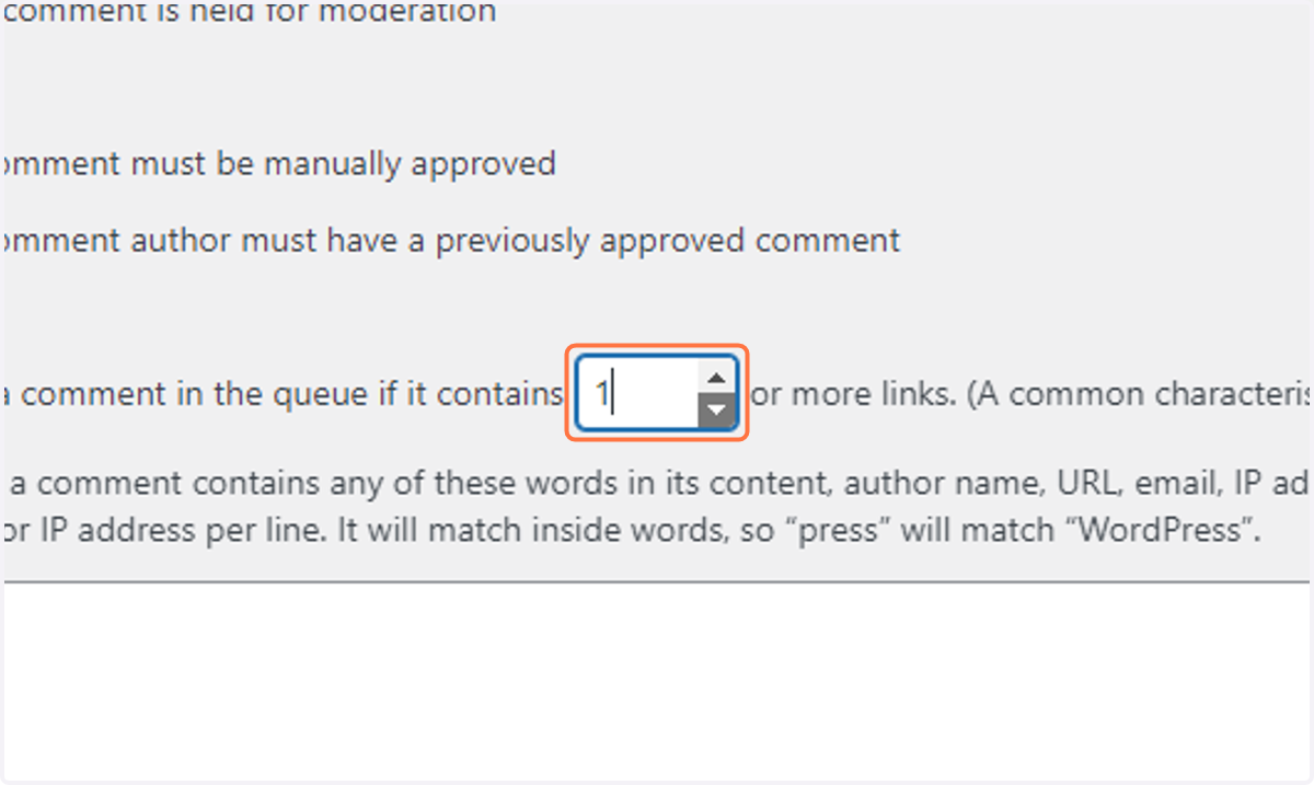 Change the number of acceptable links to "1"