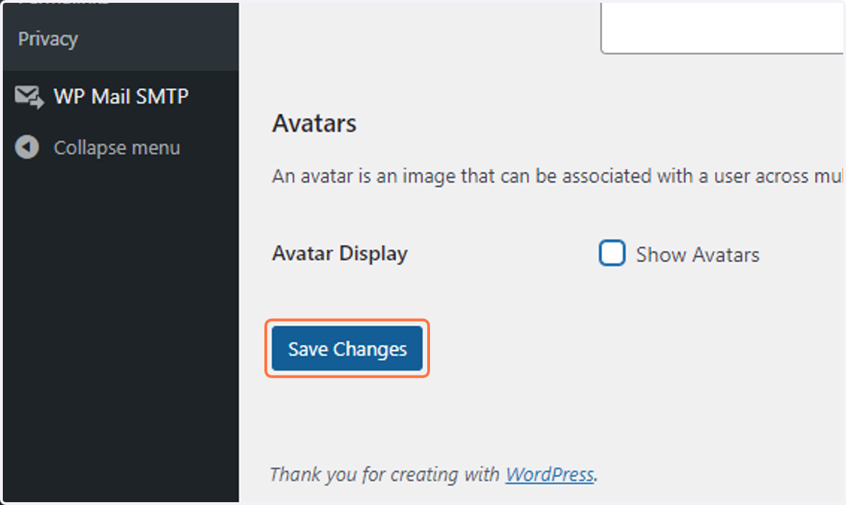 Click on Save Changes