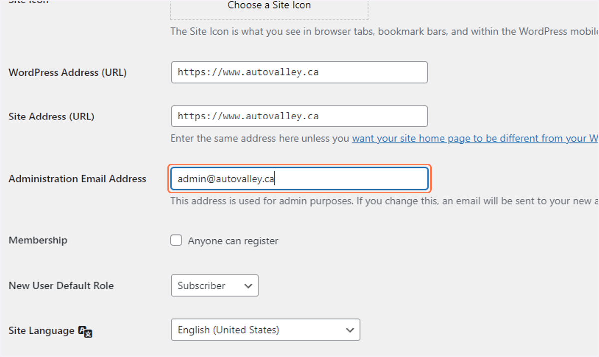 Add the "admin@"CLIENTURL" email
