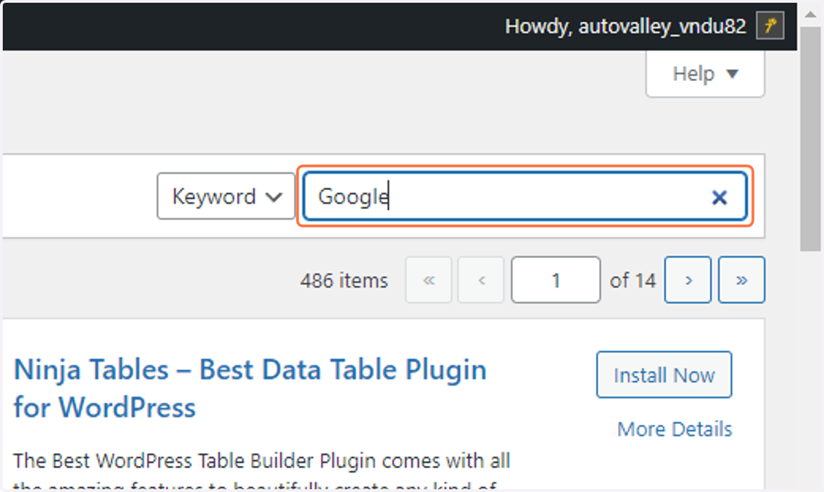 In the search bar type "Google"