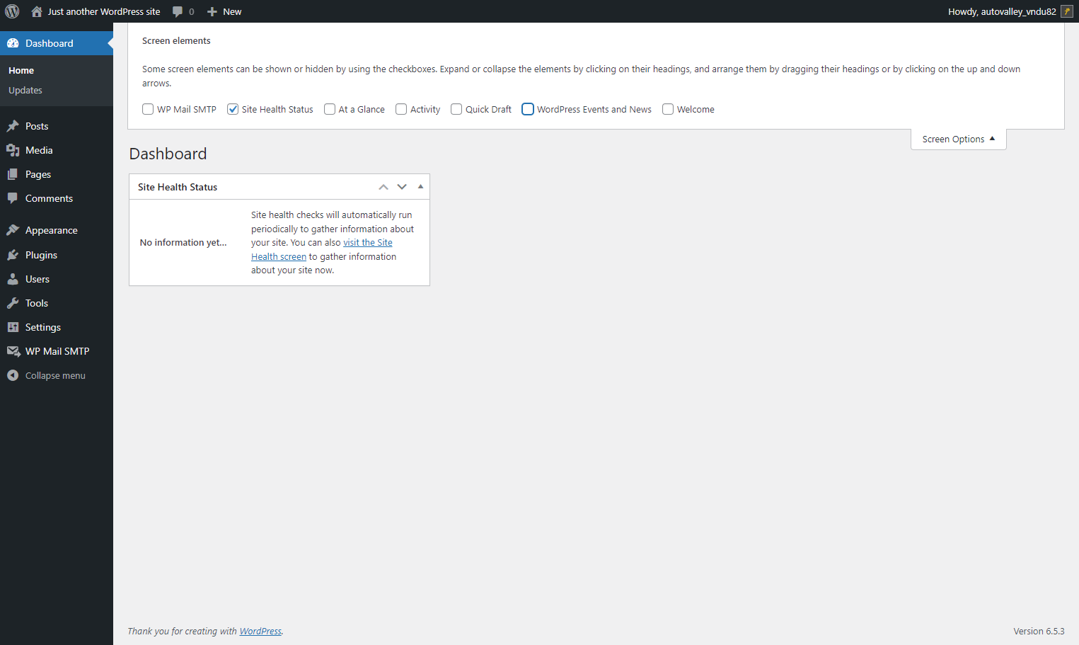 Click on Screen Options