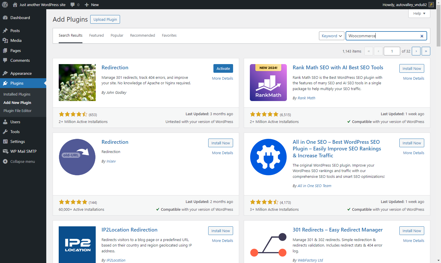 In the search bar type "Woocommerce"