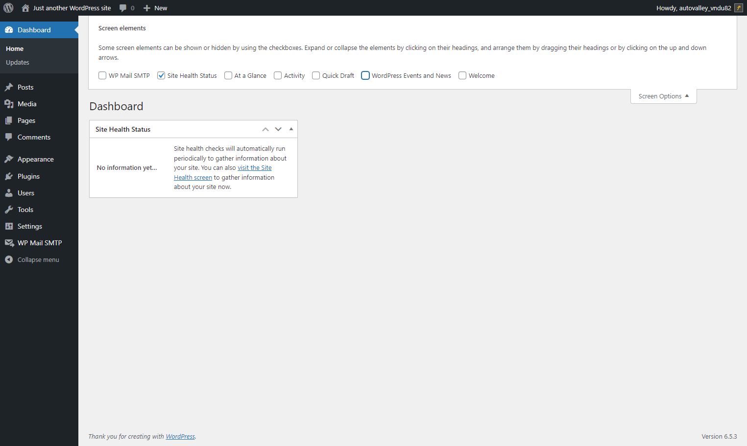 Uncheck WordPress Events and News