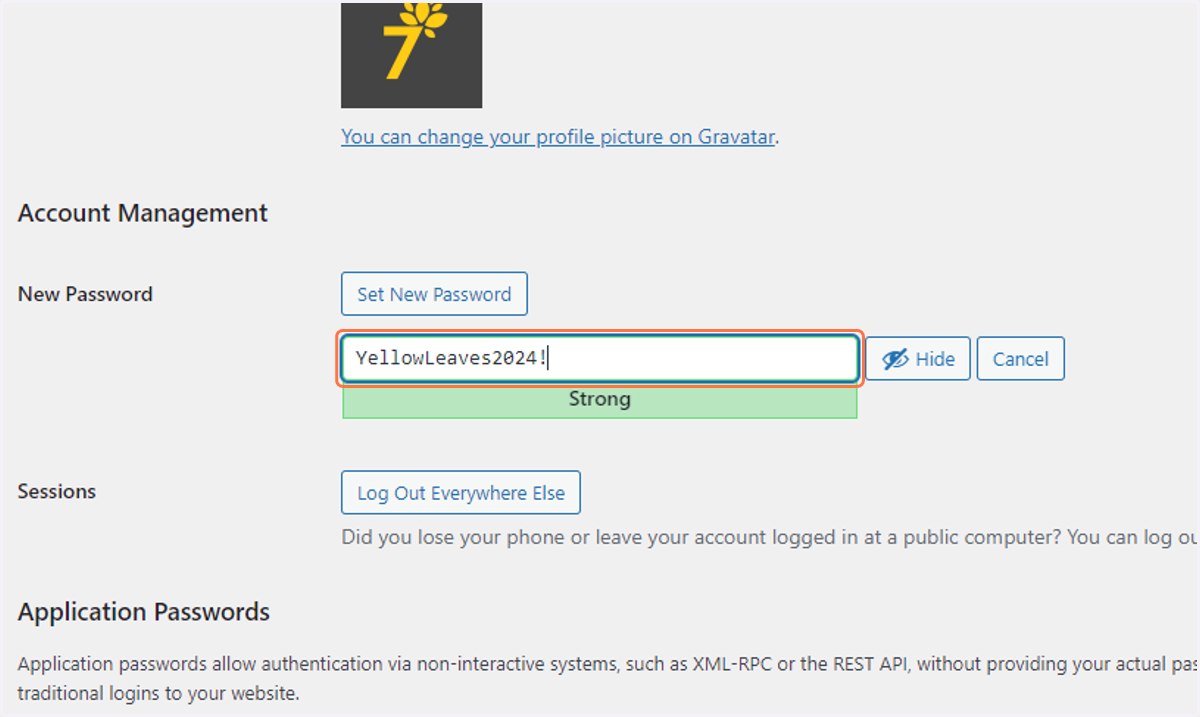 Add the approved password to the box provided