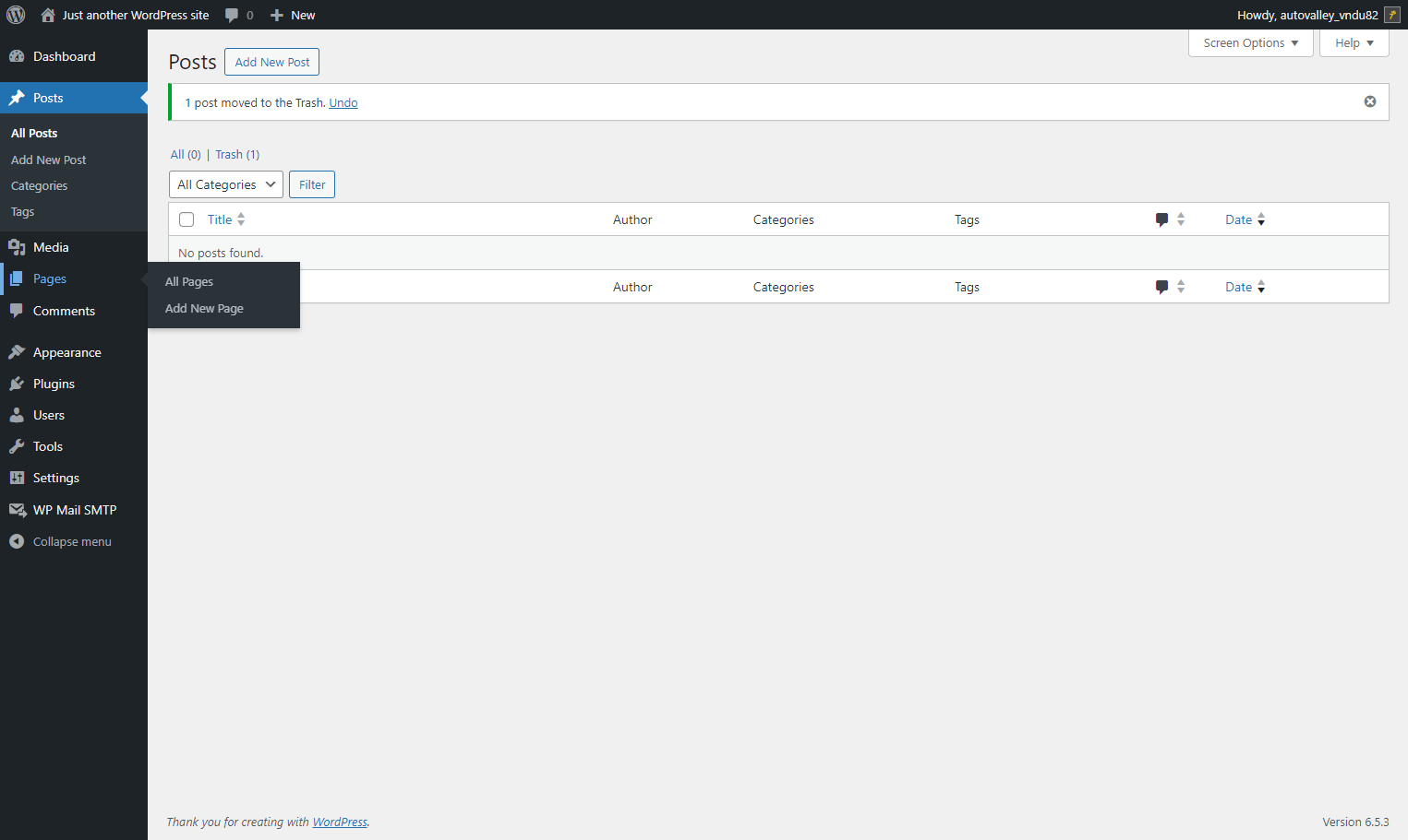 Click on "Pages" in the Main menu