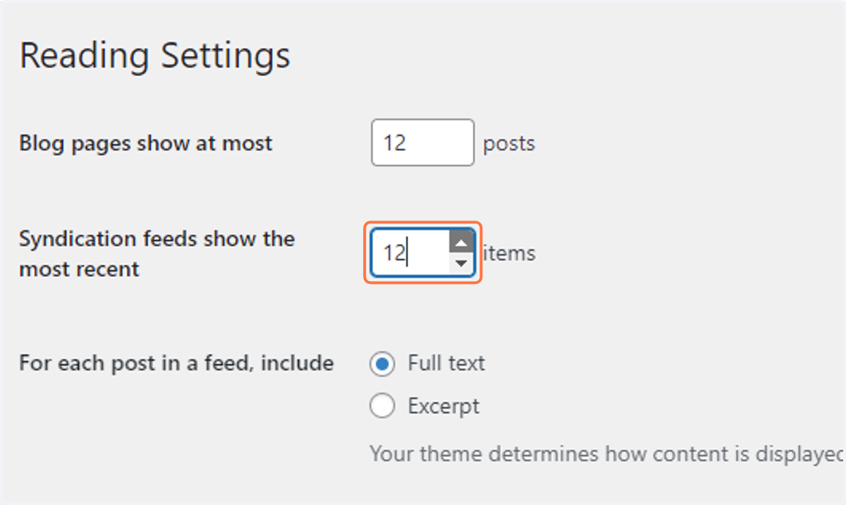 Change posts and items to "12"