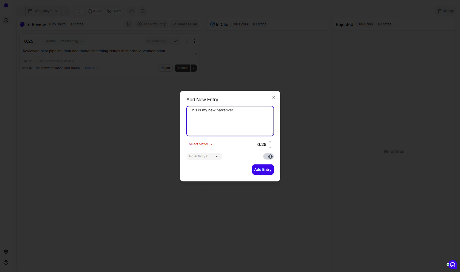 Type in a new narrative