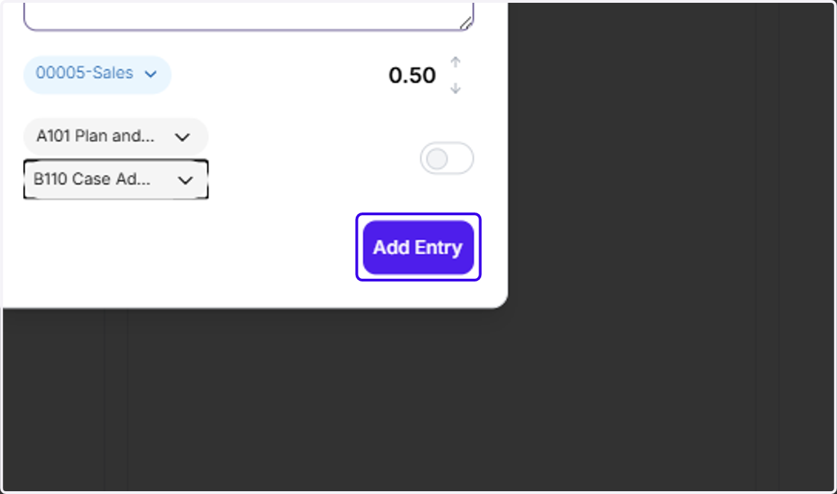 And then click "Add Entry"