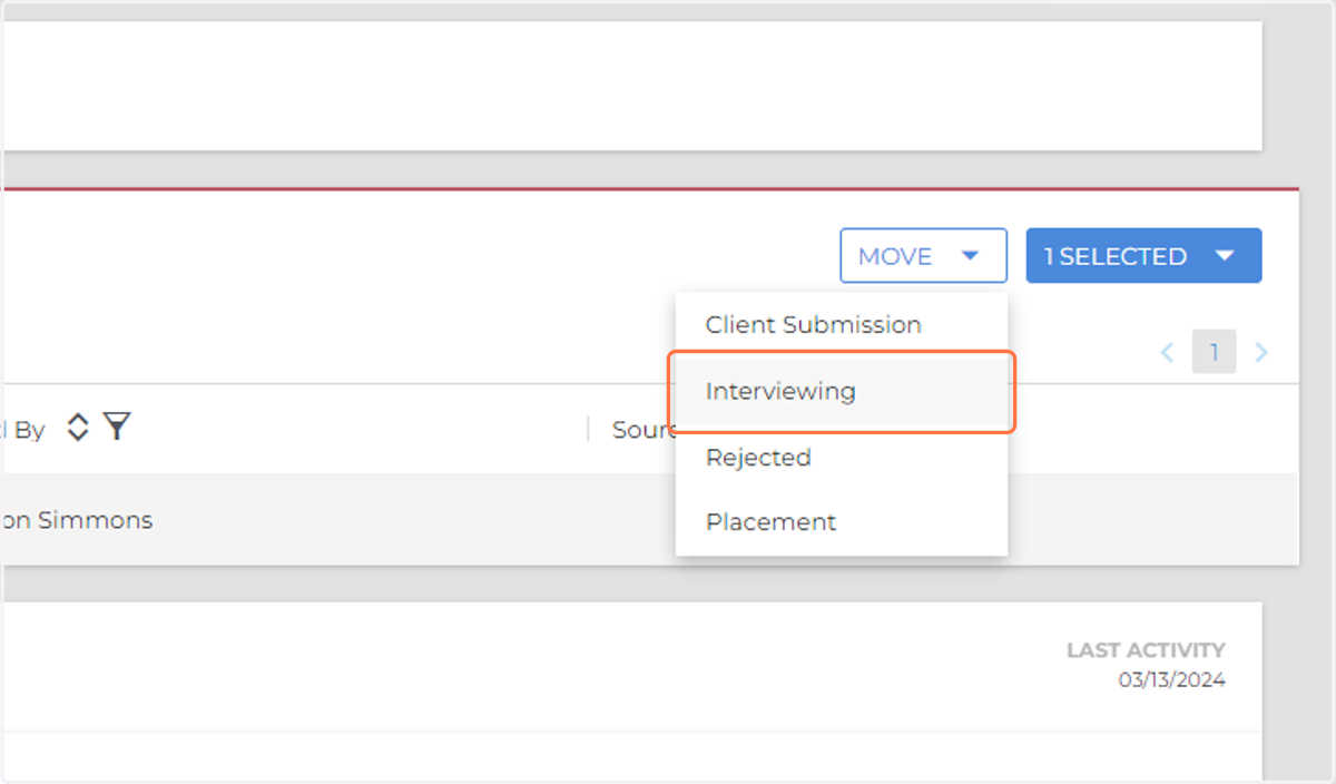 Click on Interviewing