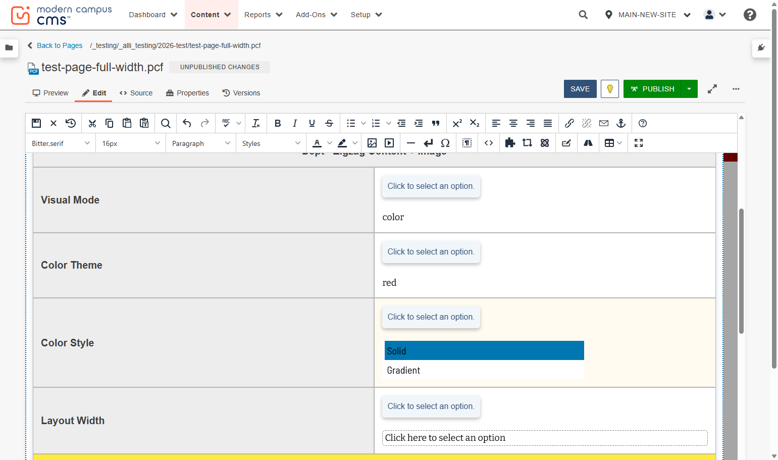 ...gives you the option to choose a solid or gradient of that color to go over the text and image areas.