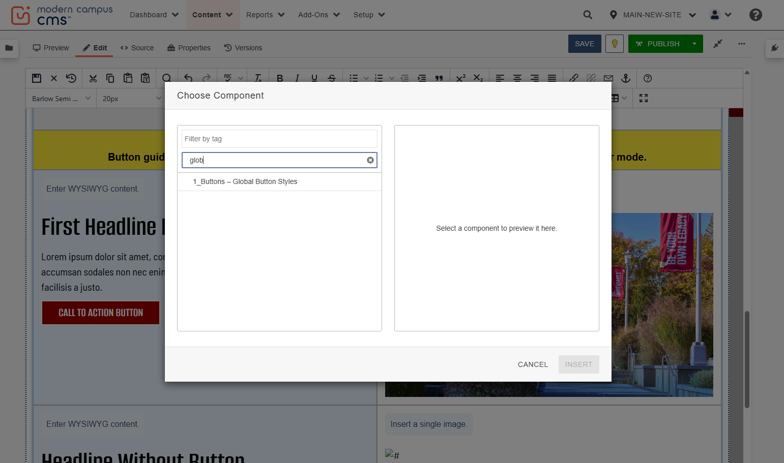...and clicking on or filtering by name for "1_Buttons - Global Button Styles" and following the prompts to set up your buttons that way.