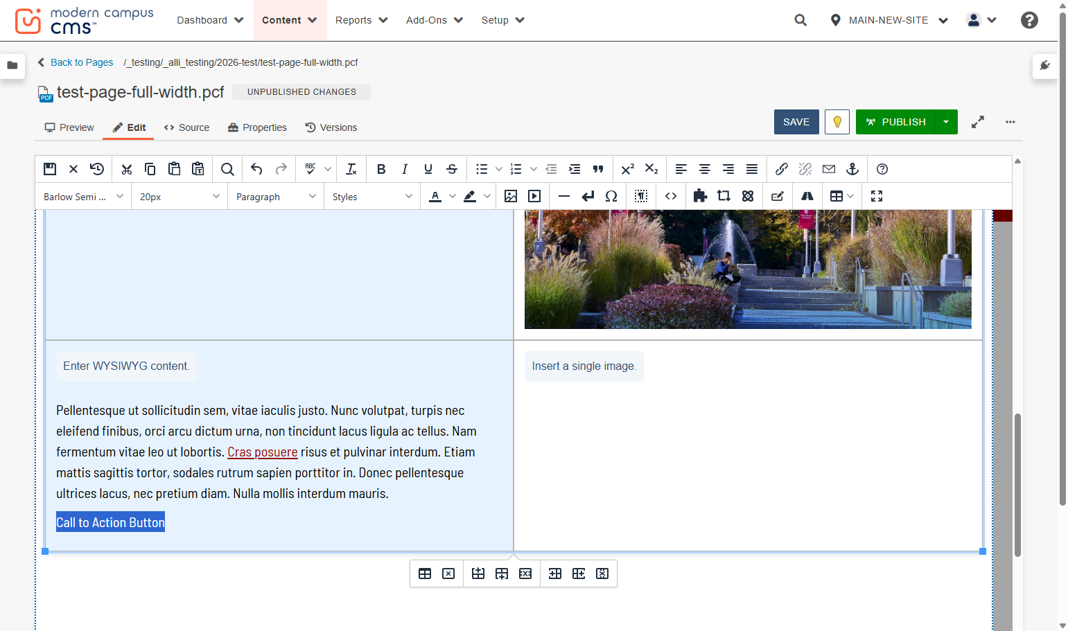 ...or you can insert buttons either by highlighting your Call to Action...