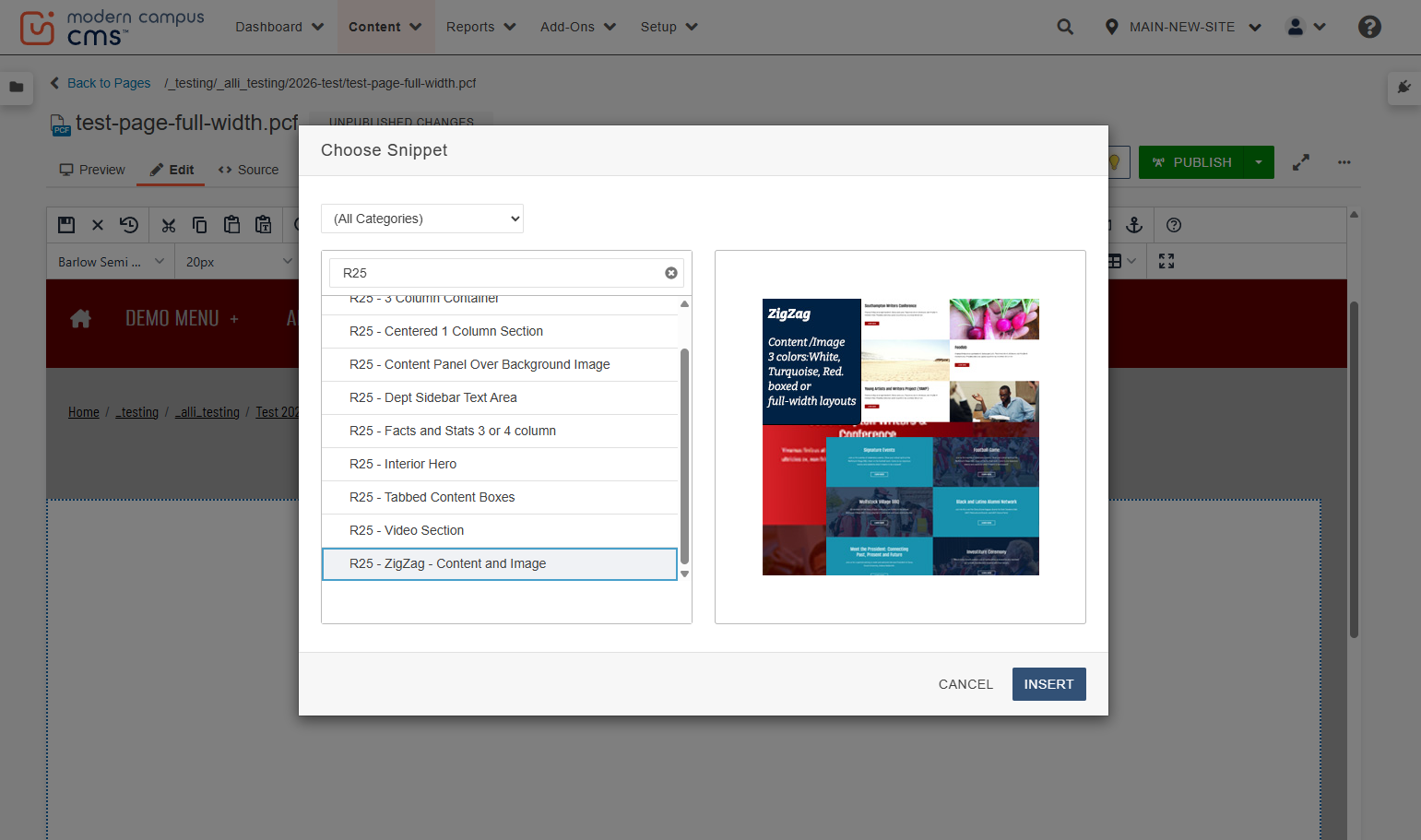 You'll see a preview of the different variants appear on the right-hand side.